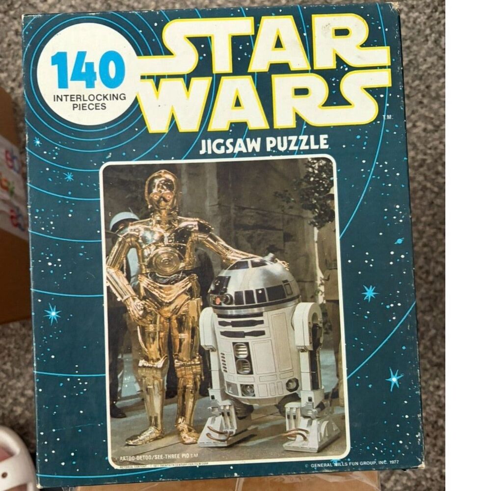 vtg. 1977 Kenner Star Wars Jigsaw Puzzle with C3PO and R2D2, 140 Pieces